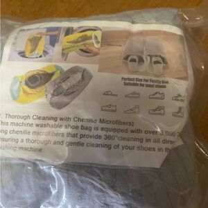 Chenille Microfiber Shoe Cleaning Bag - Gray